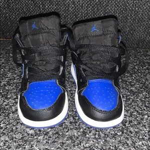 Blue and black Jordan’s